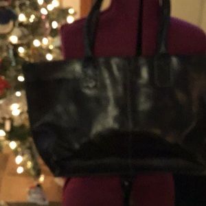 Black leather purse